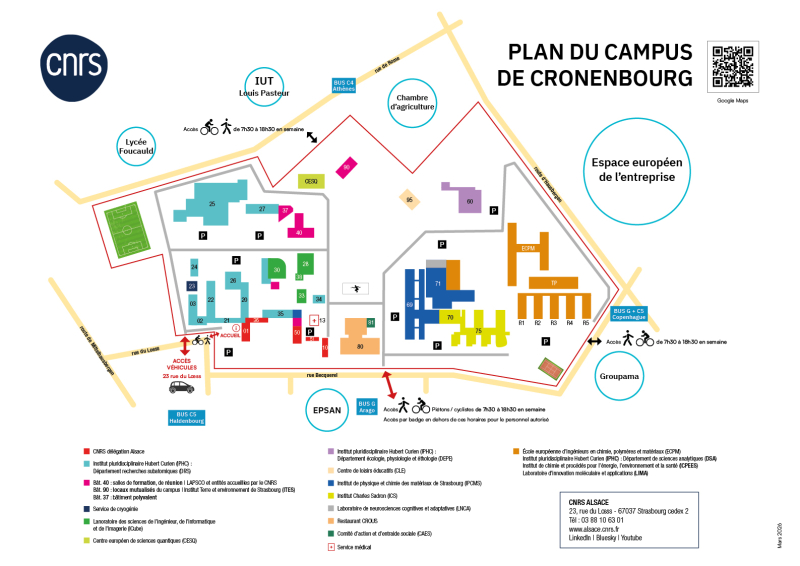 Plan du campus CNRS de Cronenbourg