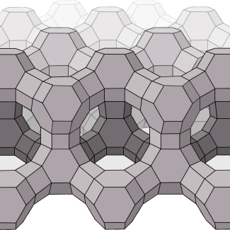 Représentation de la structure moléculaire 3D d'une zéolithe © Den Bazin (medillus.com) pour le CNRS Alsace © Den Bazin (medillus.com) pour le CNRS Alsace